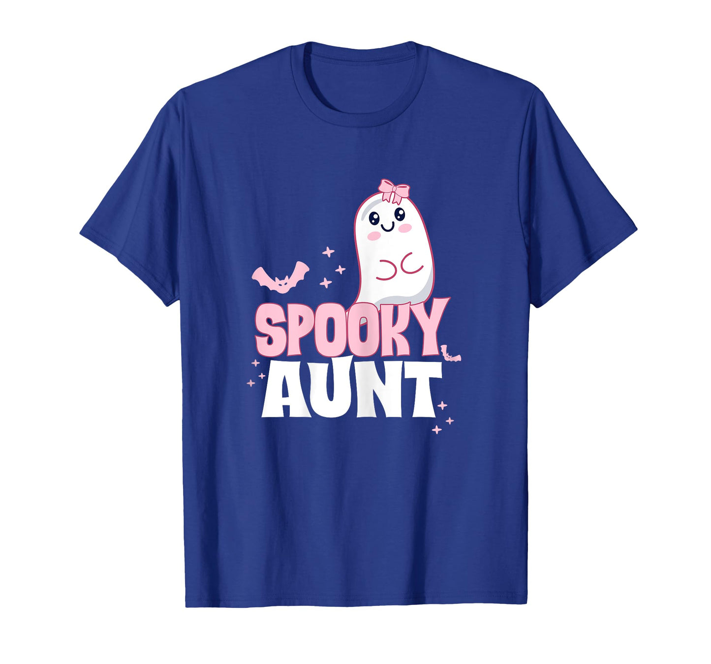 Spooky Aunt Family Cute Pink White Ghost Boo Halloween T-Shirt