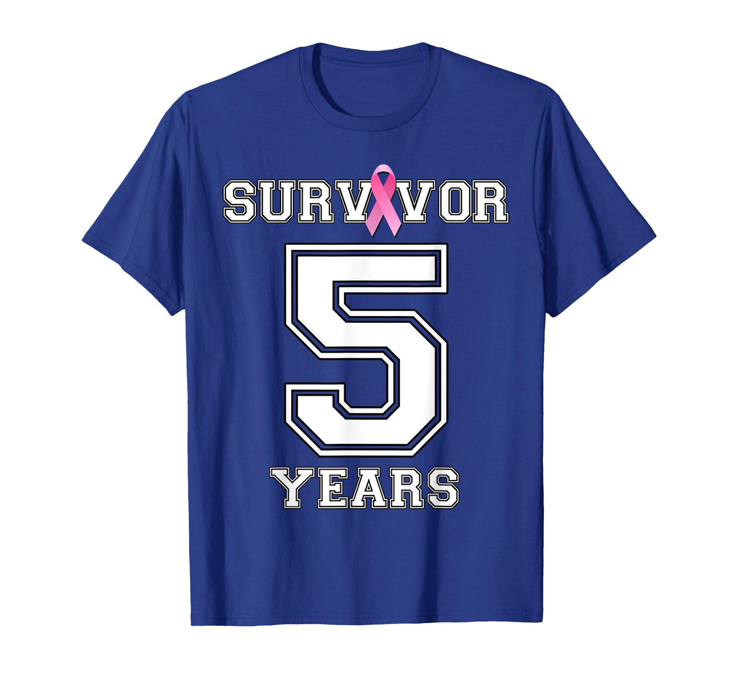 5 Years Breast Cancer Survivor Gifts For Women Pink Ribbon T-Shirt