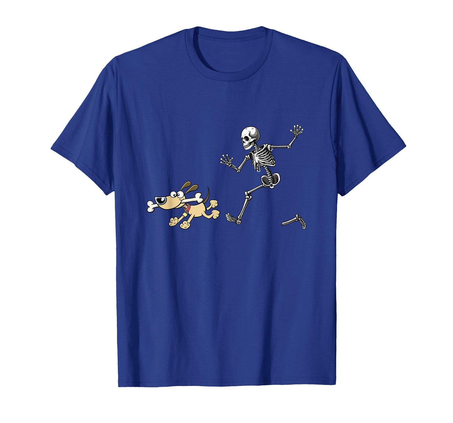Halloween Dog, Funny Skeleton, Skeleton Chasing Dog T-Shirt for Men Women