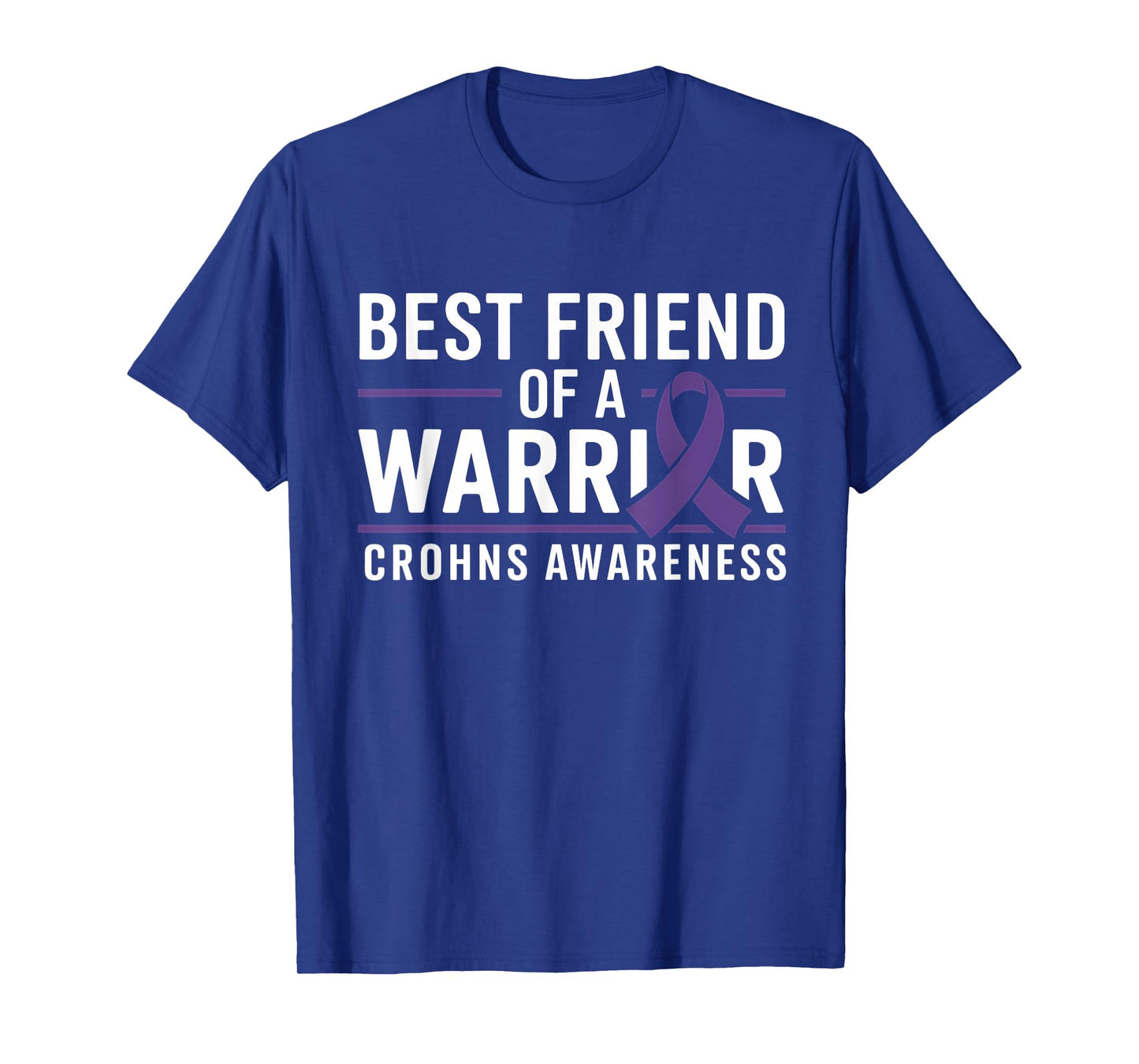 Crohns Awareness Best Friend Of A Warrior Purple Ribbon T-Shirt