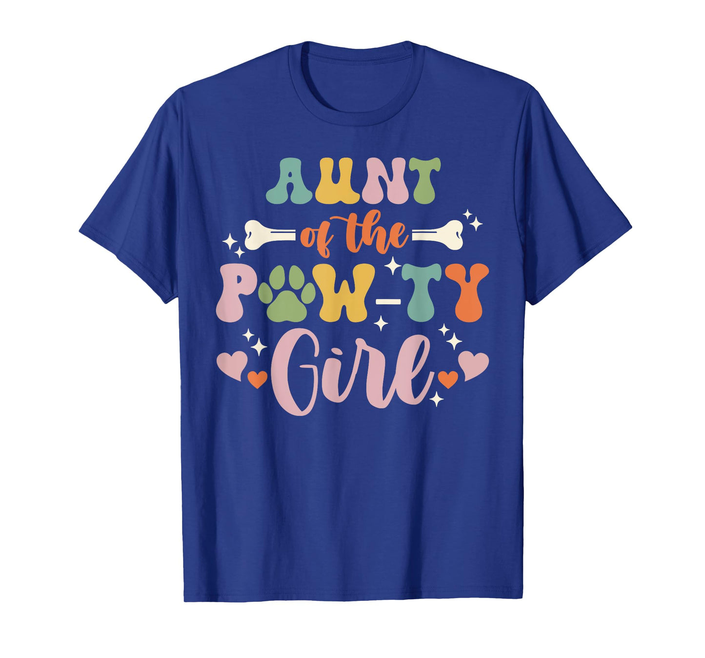 Aunt Of The Pawty Girl Dog Aunt Family Matching T-Shirt