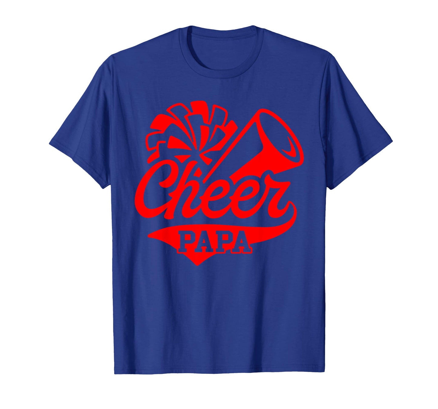 Cheer Papa Biggest Fan Leopard Print Black And Red Pom Pom T-Shirt