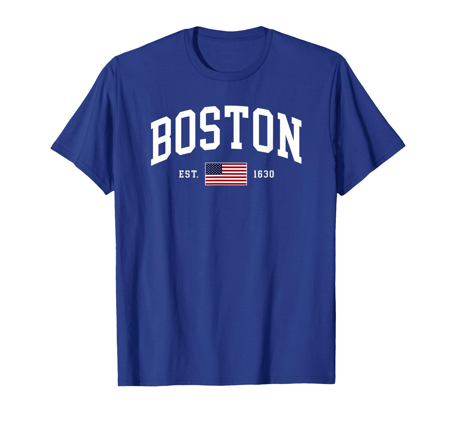 Boston Massachusetts July 4th US Flag Retro Throwback T-Shirt