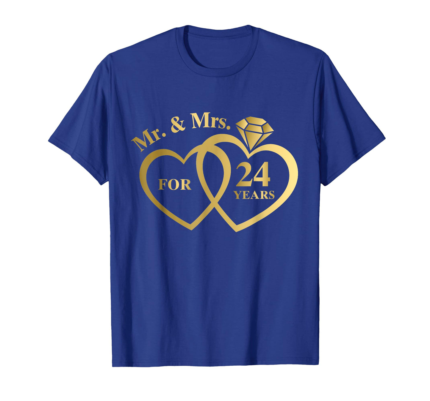 Mr And Mrs For 24 Years 24th Wedding Anniversary Couple T-Shirt