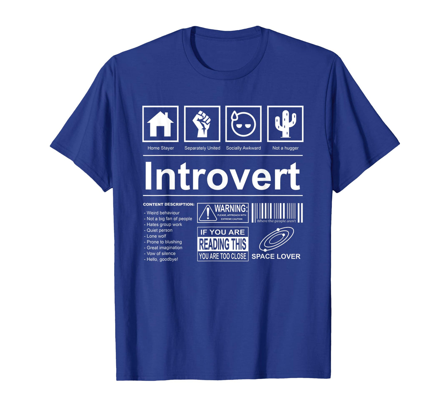 Funny Introvert Label Antisosial Distancing Humor T-Shirt