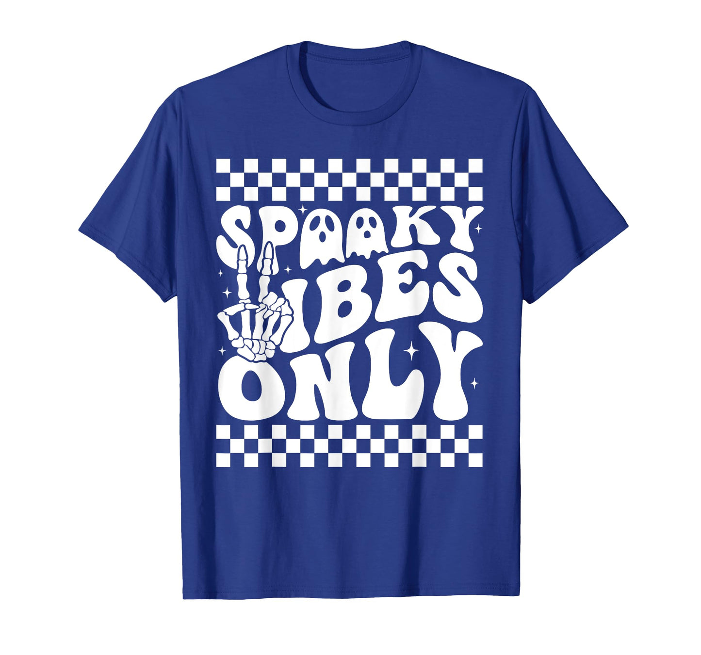 Spooky Vibes Only Toddler Halloween Skeleton Peace Retro T-Shirt