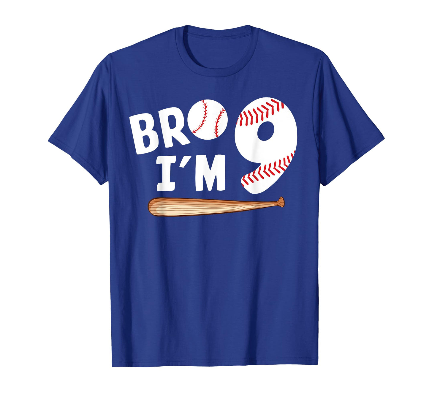 9th Birthday Shirt Boy Bro I'm 9 Year Old Baseball Theme T-Shirt