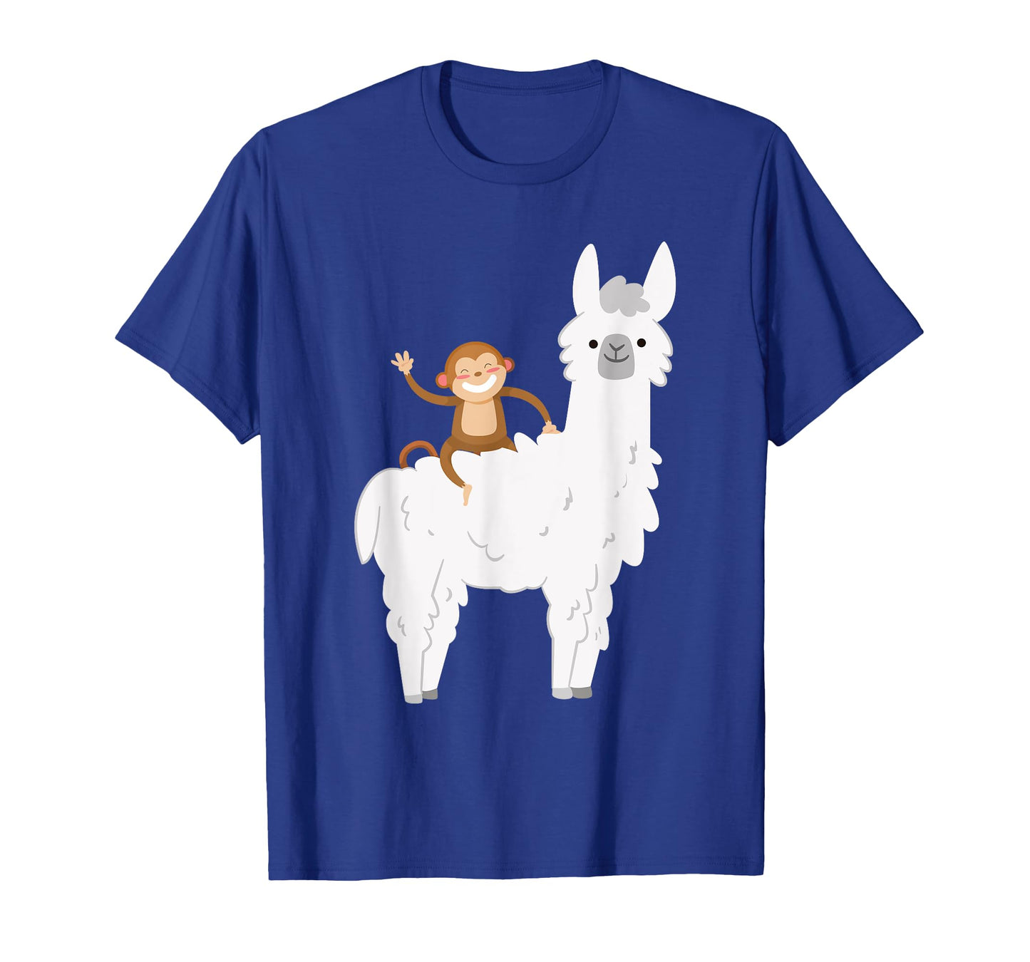 Ridiculous Monkey Riding Llama Alpaca Animal Lover Gift T-Shirt