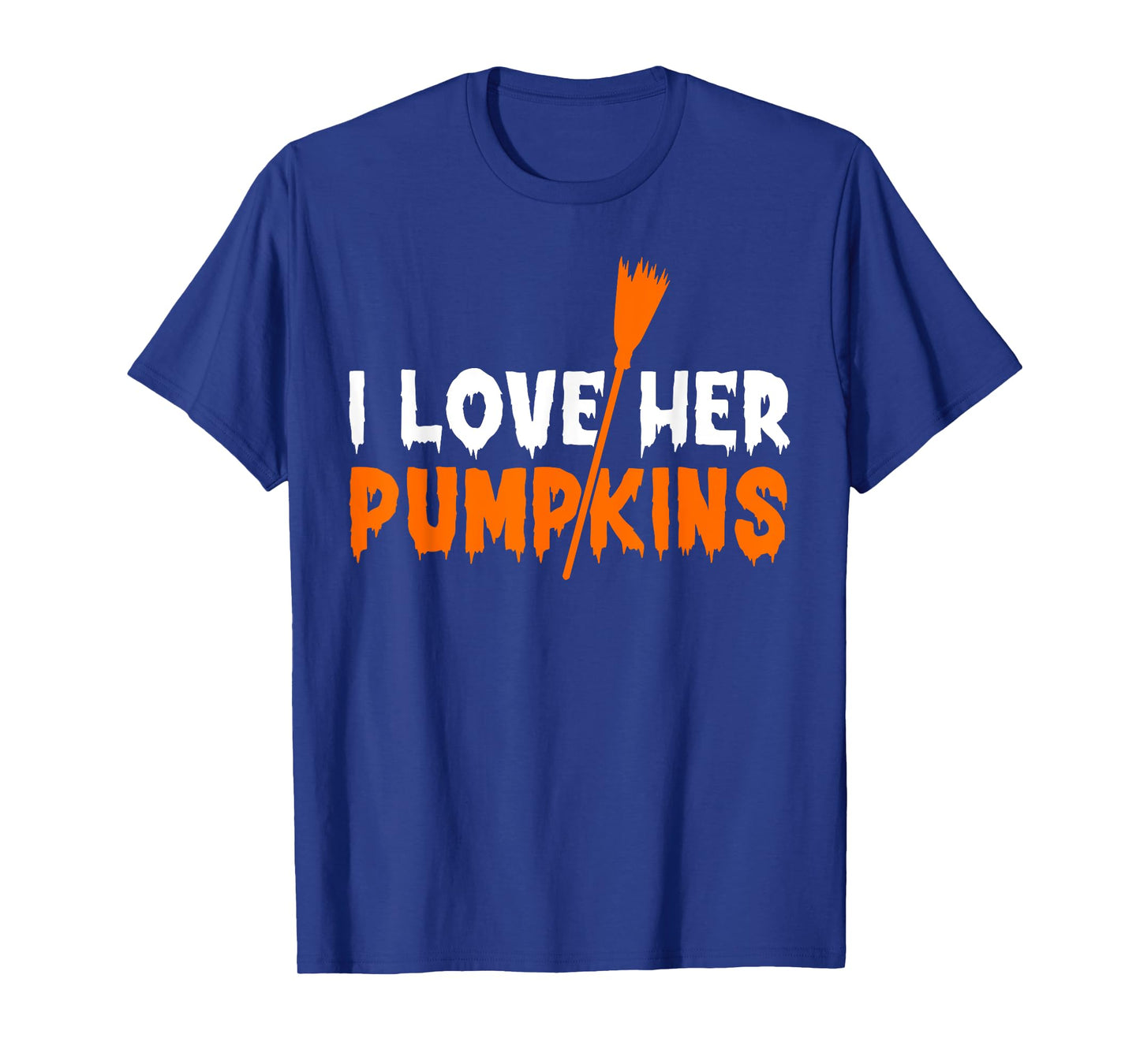 I Love Her Pumpkins I Love His Broomstick Halloween Couples T-Shirt