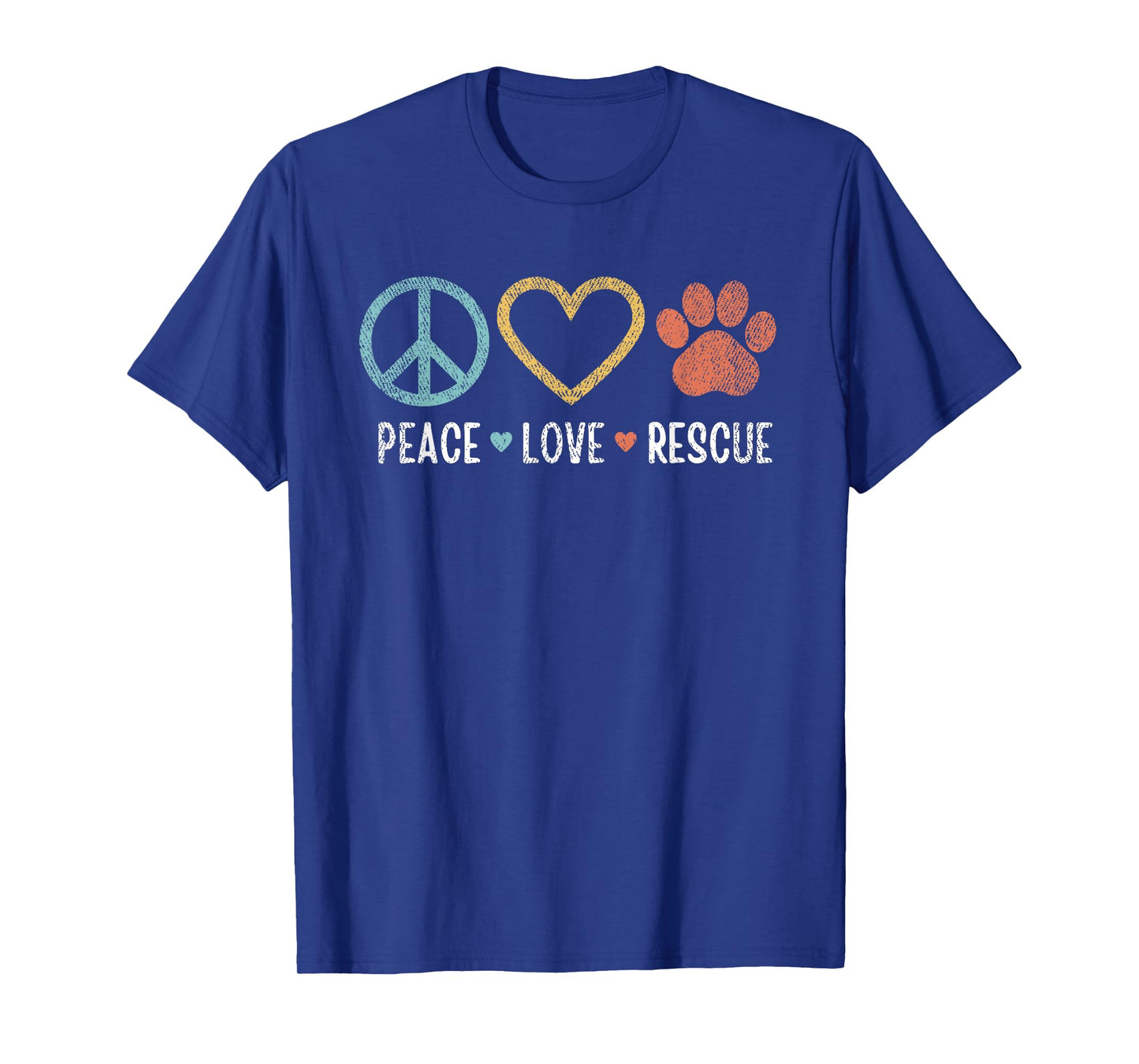 Peace Love Rescue Dogs Puppy Cute Paw Dog Lover Vintage Men Women Kids T-Shirt