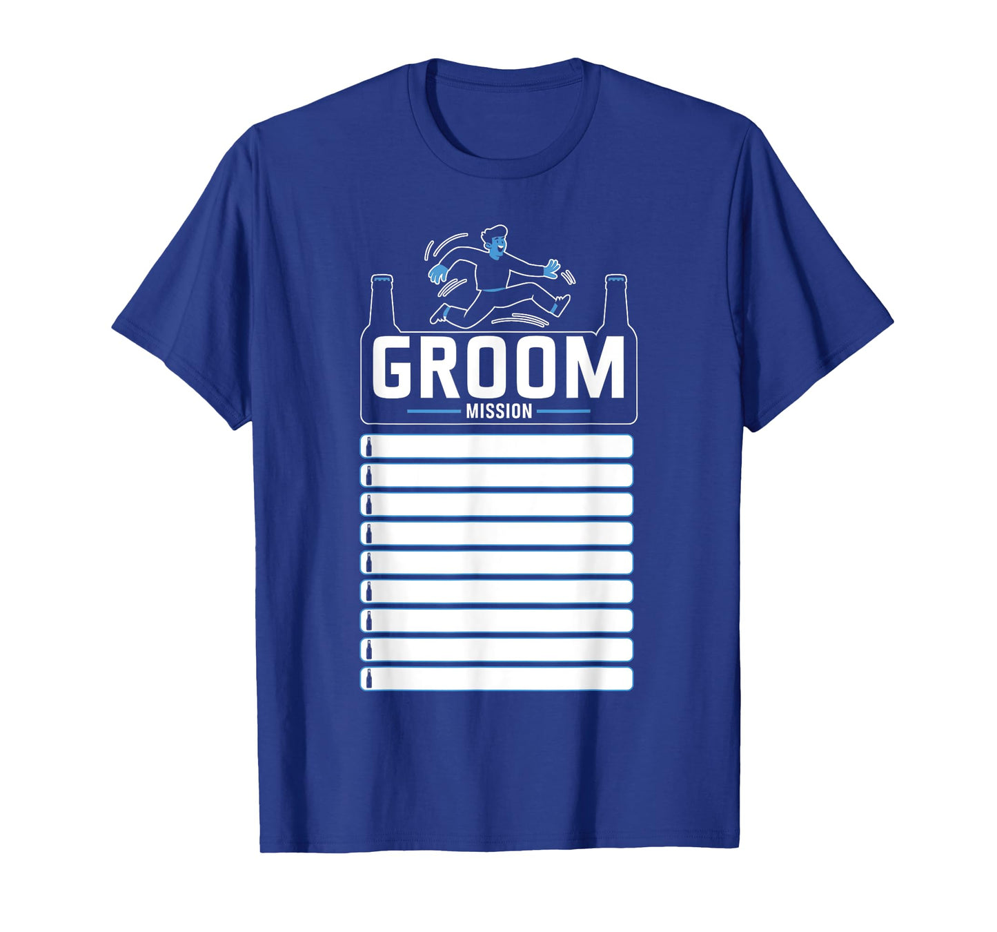 Bachelor Party with Checklist Groom Mission Humorous T-Shirt