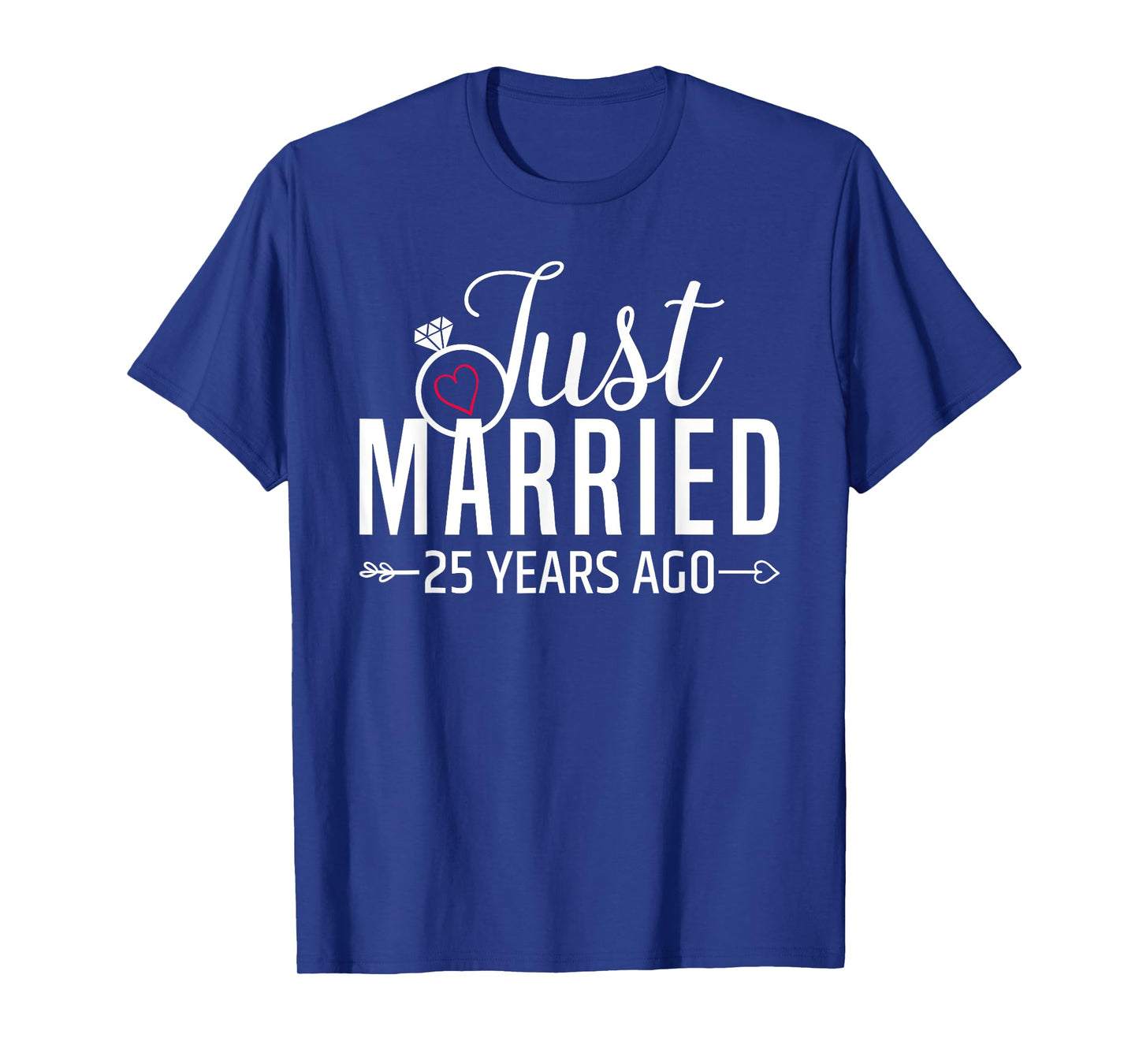 Just Married 25 Years Ago Men Women 25th Wedding Anniversary T-Shirt