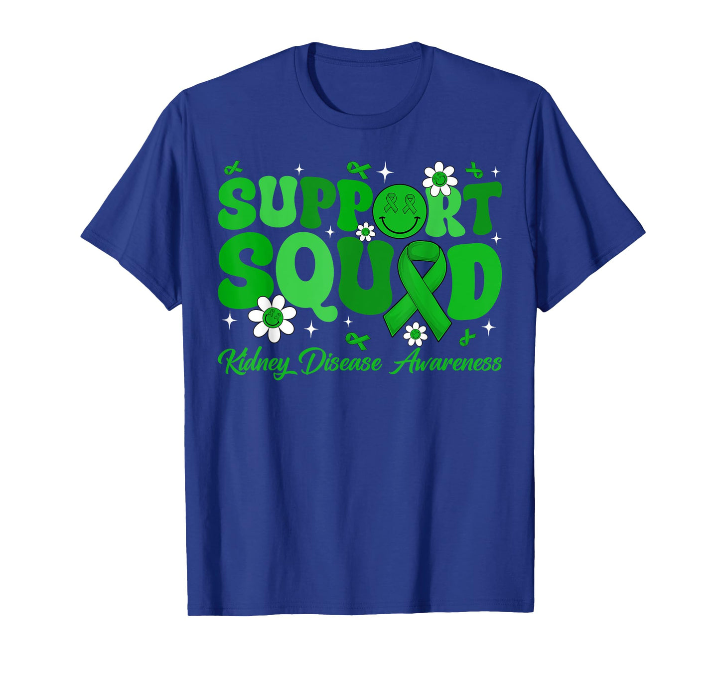 Groovy Support Squad Kidney Disease Awareness Green Ribbon T-Shirt
