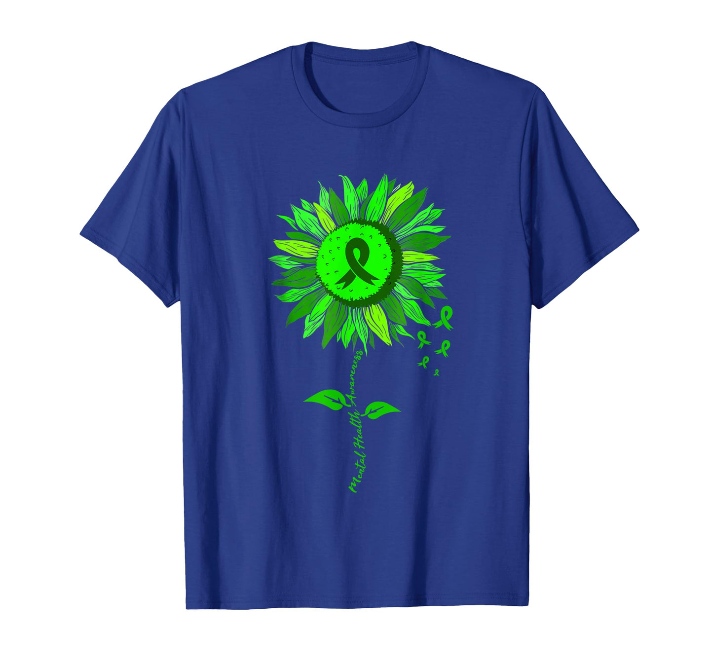 Mental Health Awareness Sunflower Green Ribbon Stigma T-Shirt