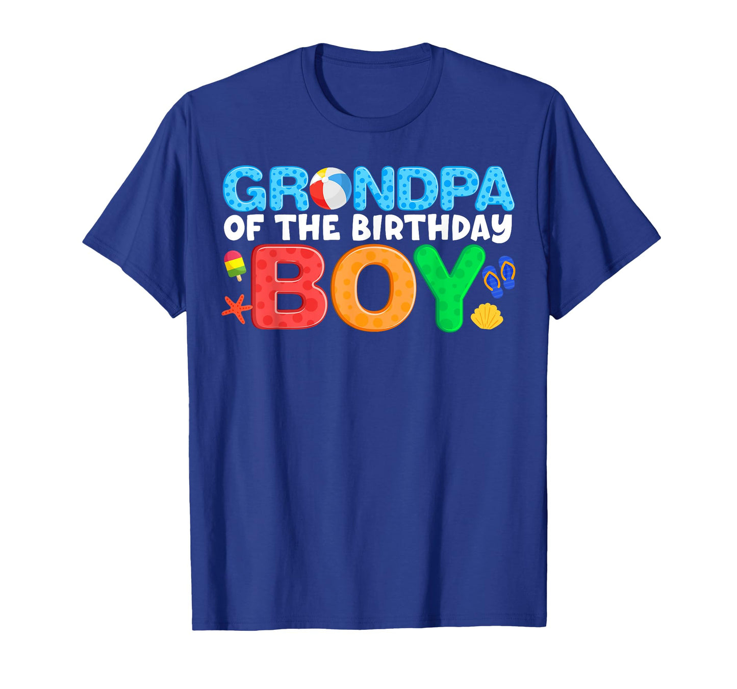 Grandpa Birthday Boy Beach Ball Theme Party Pool Matching T-Shirt