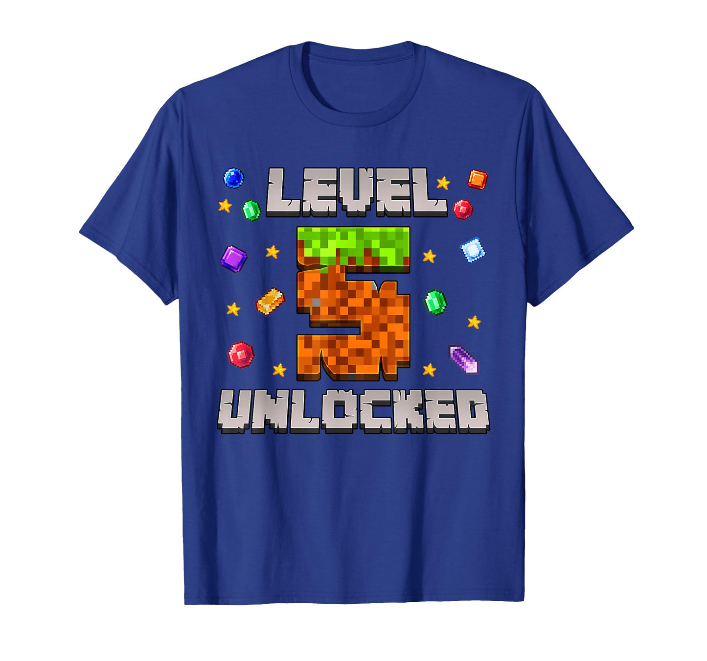 Birthday Boy Level 5 Unlocked 5th Birthday Video Game Pixel T-Shirt