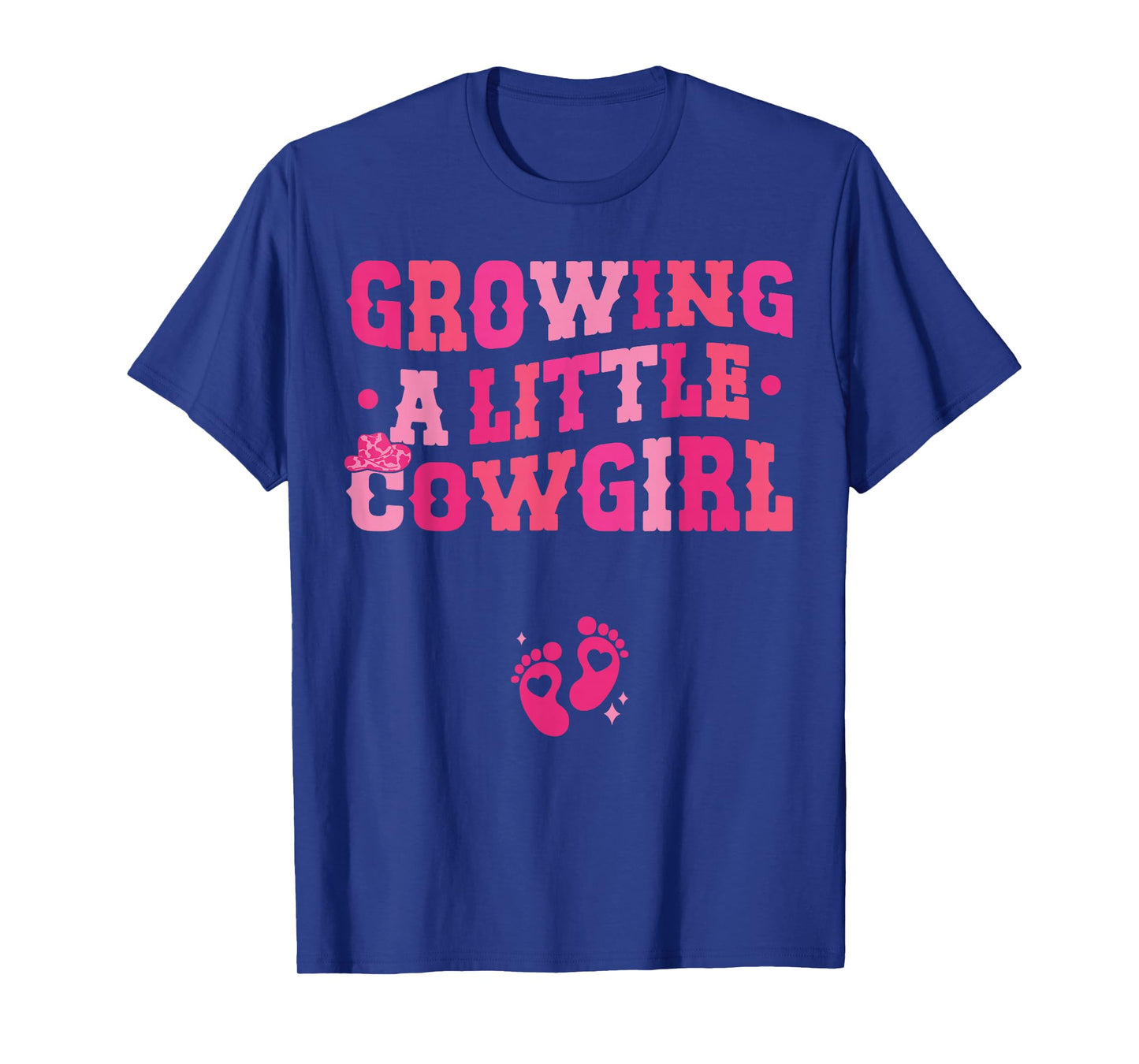 Country Pregnancy Announcement Apparel Co. Growing a Little Cowgirl - Black X-Small Short Sleeve Crew Neck T-Shirt