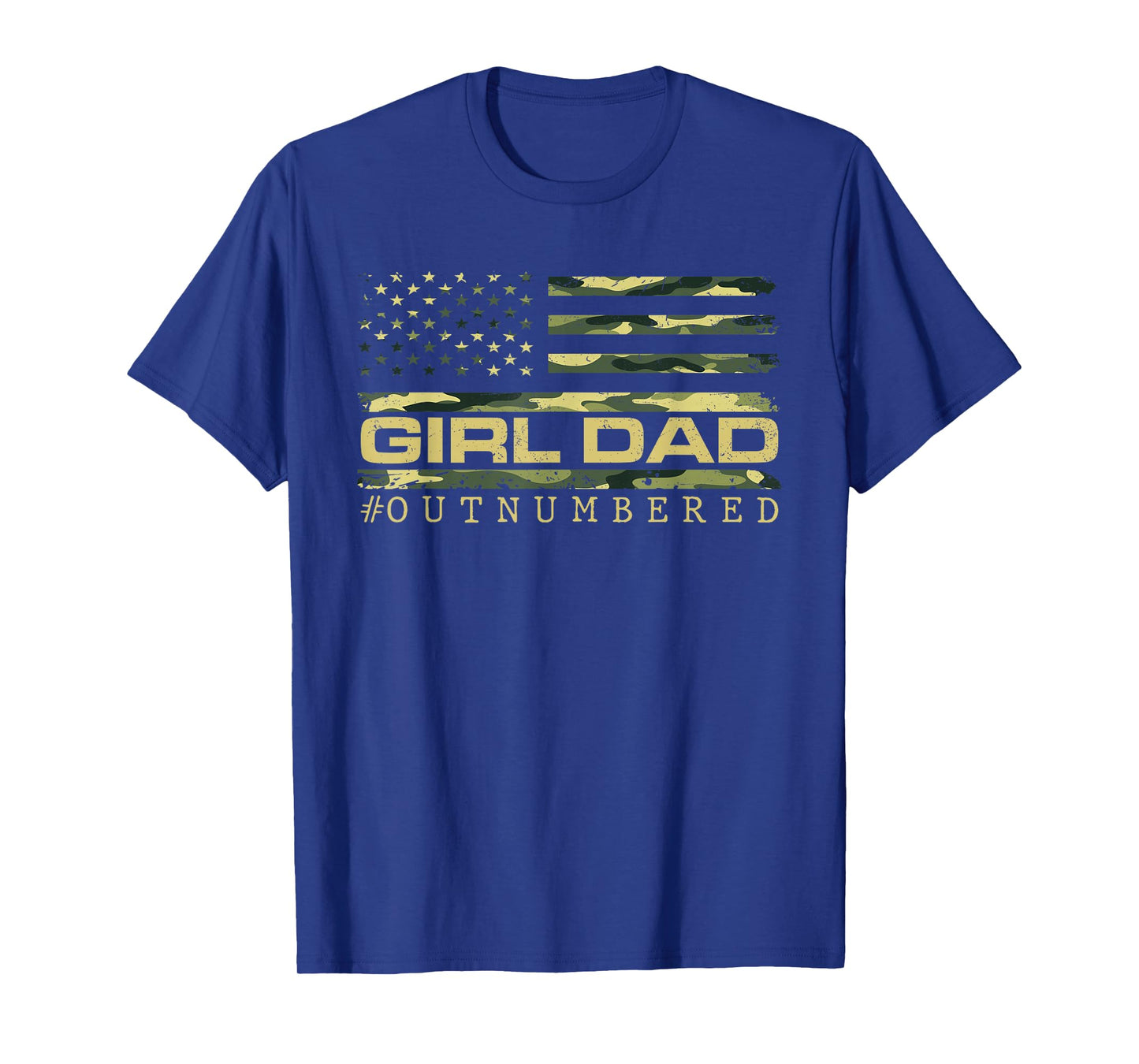 Girl Camo Dad American USA Flag Dad Of Girls 4th Of July T-Shirt