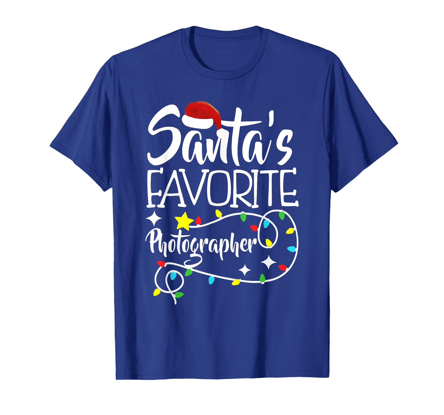 Santa's Favorite Photographer Christmas lights Santa Gifts T-Shirt