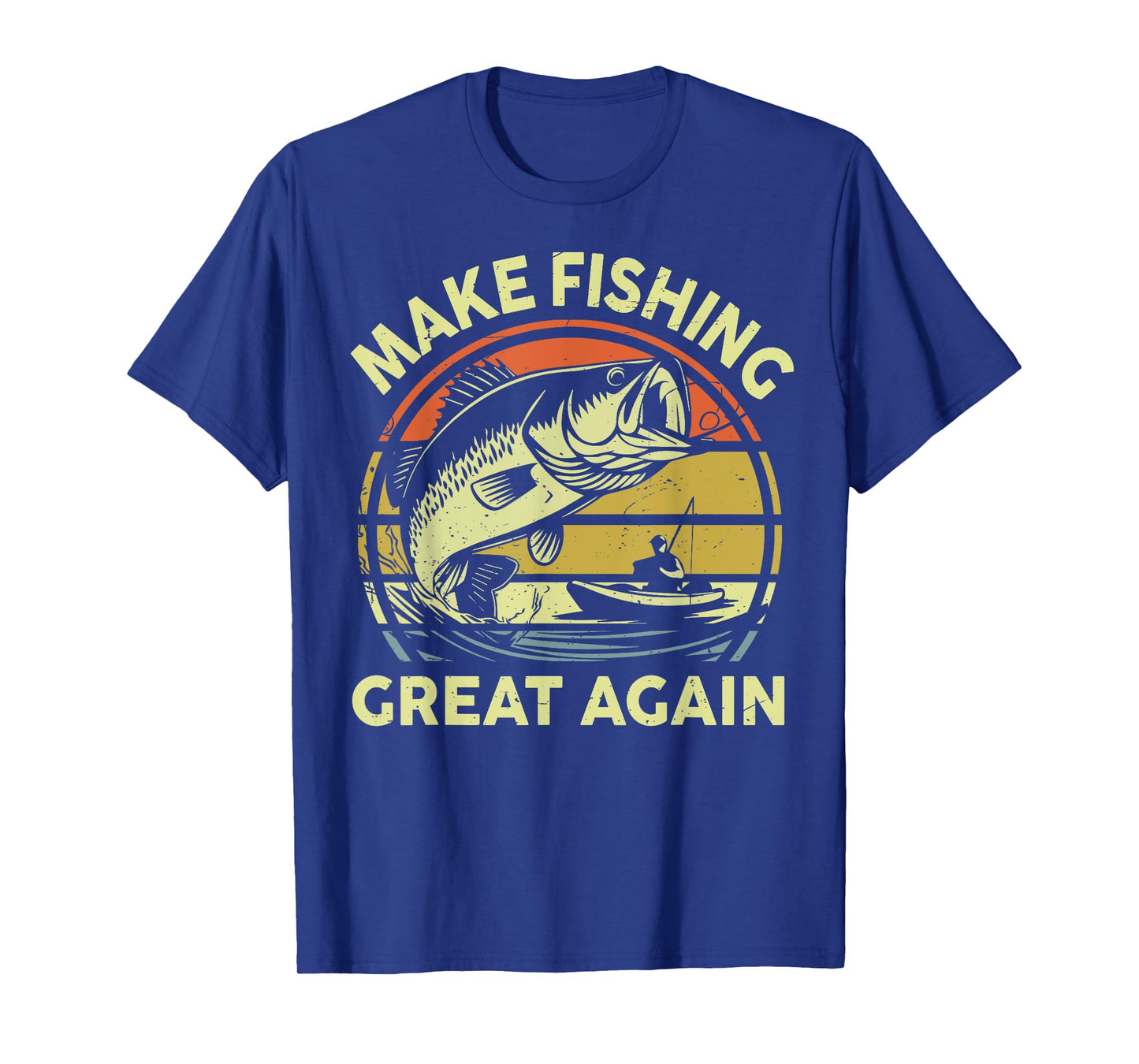 Kayak Fishing Make Fishing Great Again Funny Bass Step Dad T-Shirt
