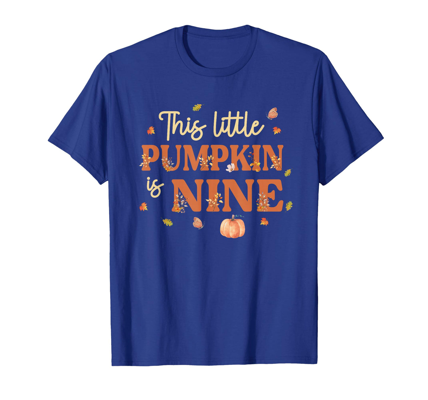This Little Pumpkin is Nine Year Old Girl Fall 9th Birthday T-Shirt