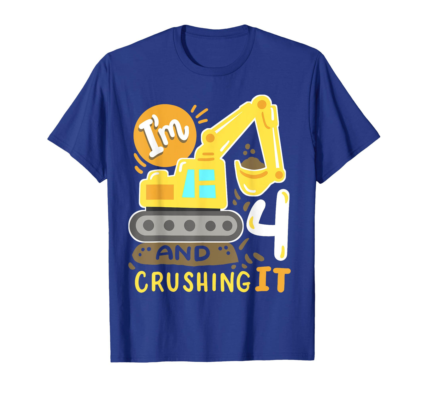 Kids 4th Construction Birthday Party I'm 4 Crushing It Boys T-Shirt