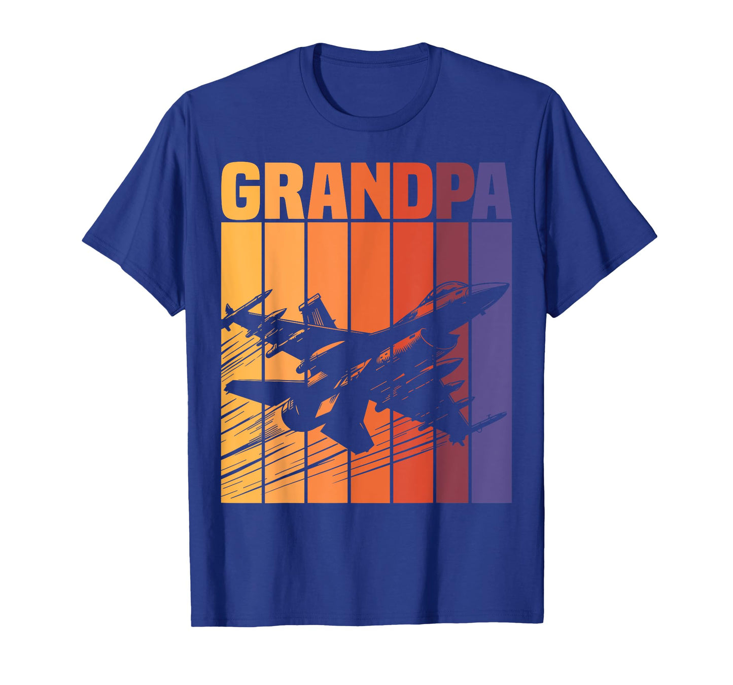 Grandpa Matching Family Retro Military Fighter Jet Birthday T-Shirt