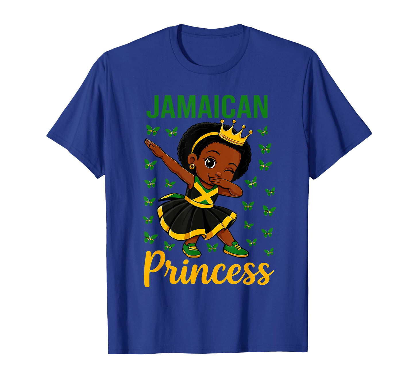 Dabbing Jamaican Princess Girl Jamaica Flag for Girls T-Shirt