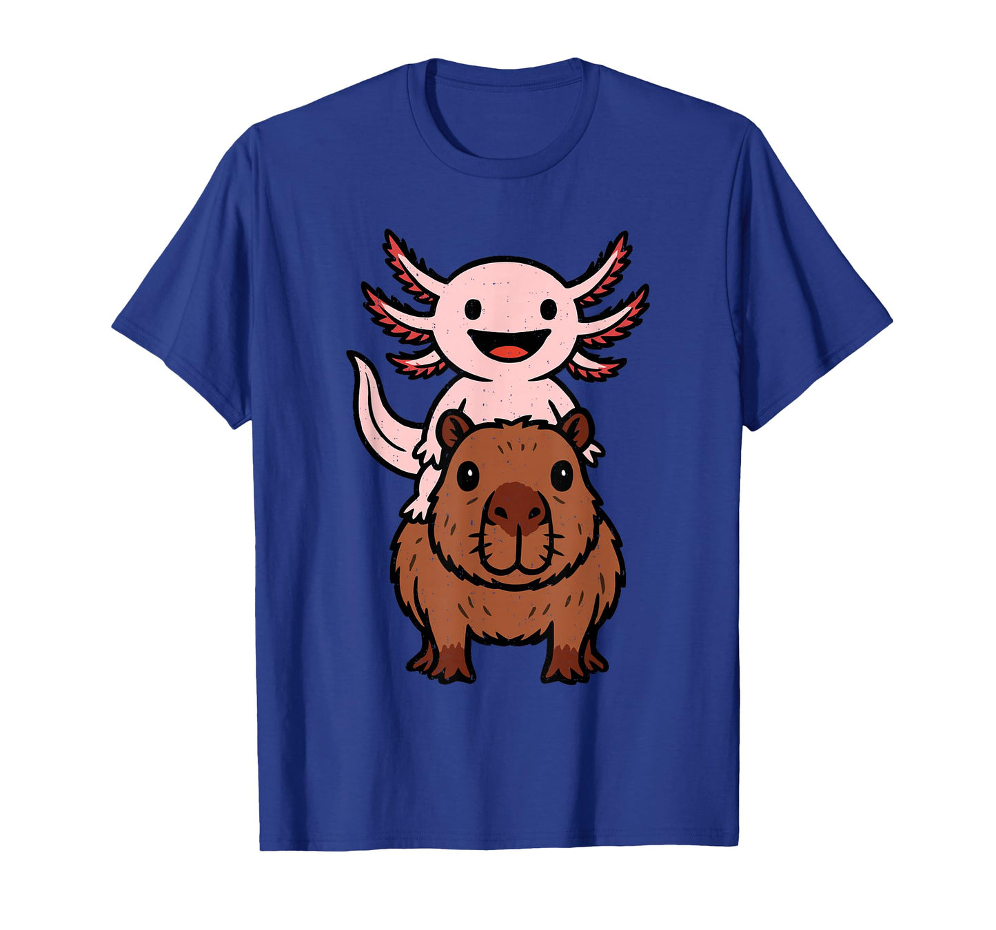 Funny Capybara Axolotl Kawaii Animal Lover Kids Girls Women T-Shirt