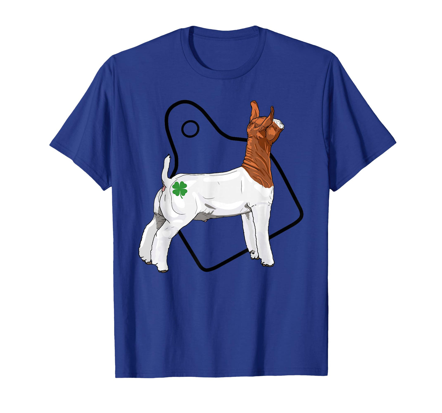 Show Market Wether Boer Goat Four Leaf Clover and Eartag T-Shirt