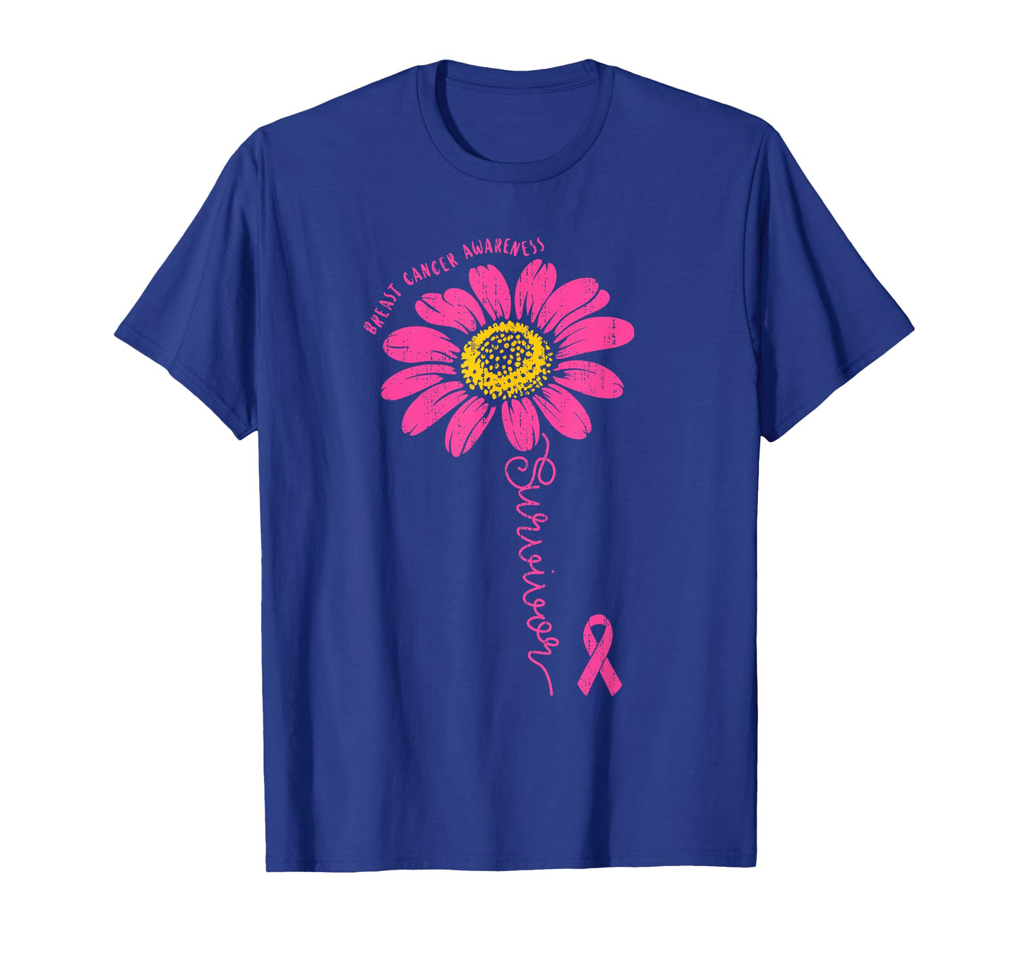 Survivor Flower Breast Cancer Awareness Pink Ribbon Support T-Shirt