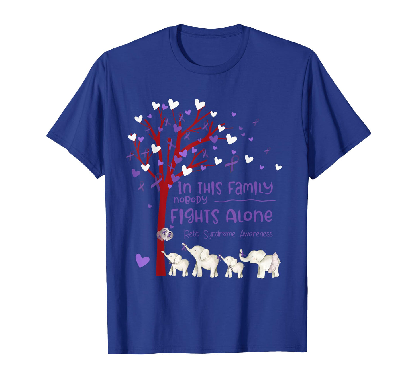 In This family Nobody Fights Alone Rett Syndrome Awareness T-Shirt