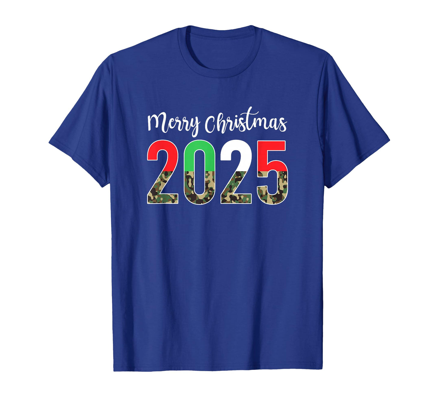 Merry Christmas 2025 Camouflage Camo Xmas for Men Women Kids T-Shirt
