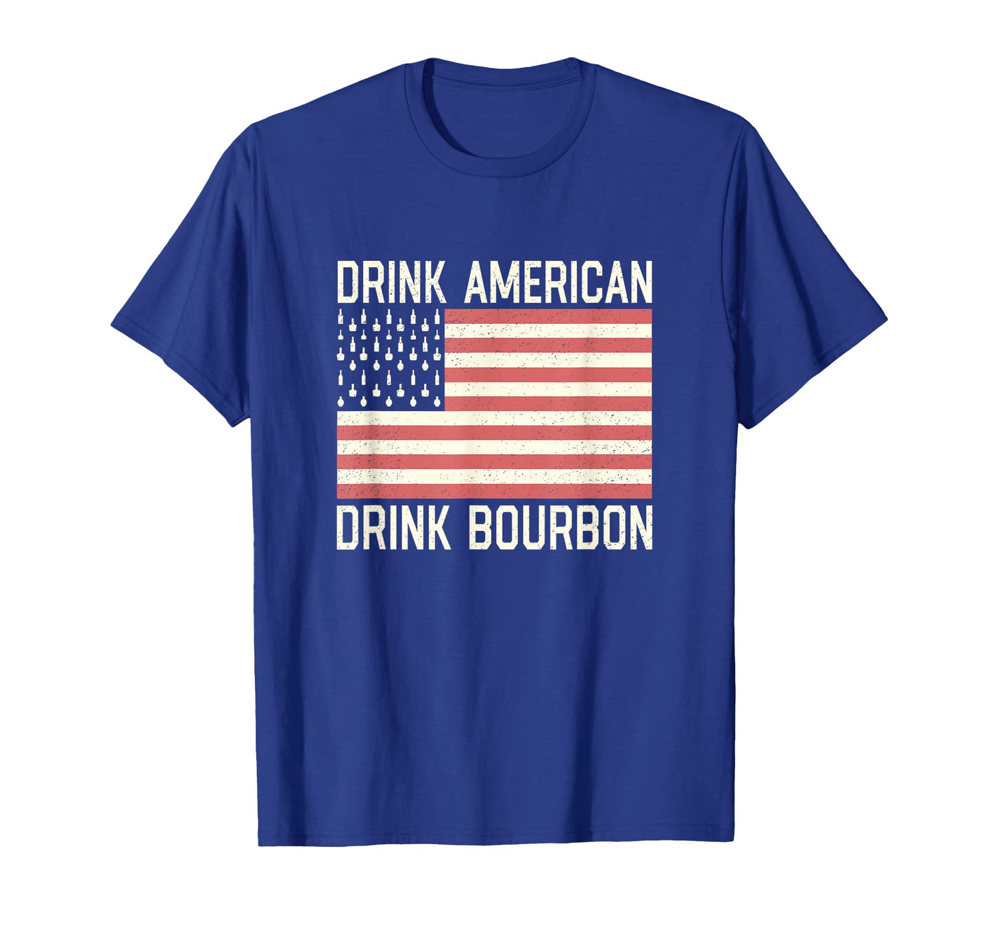 Drink American Bourbon Bottles American USA Flag T-Shirt
