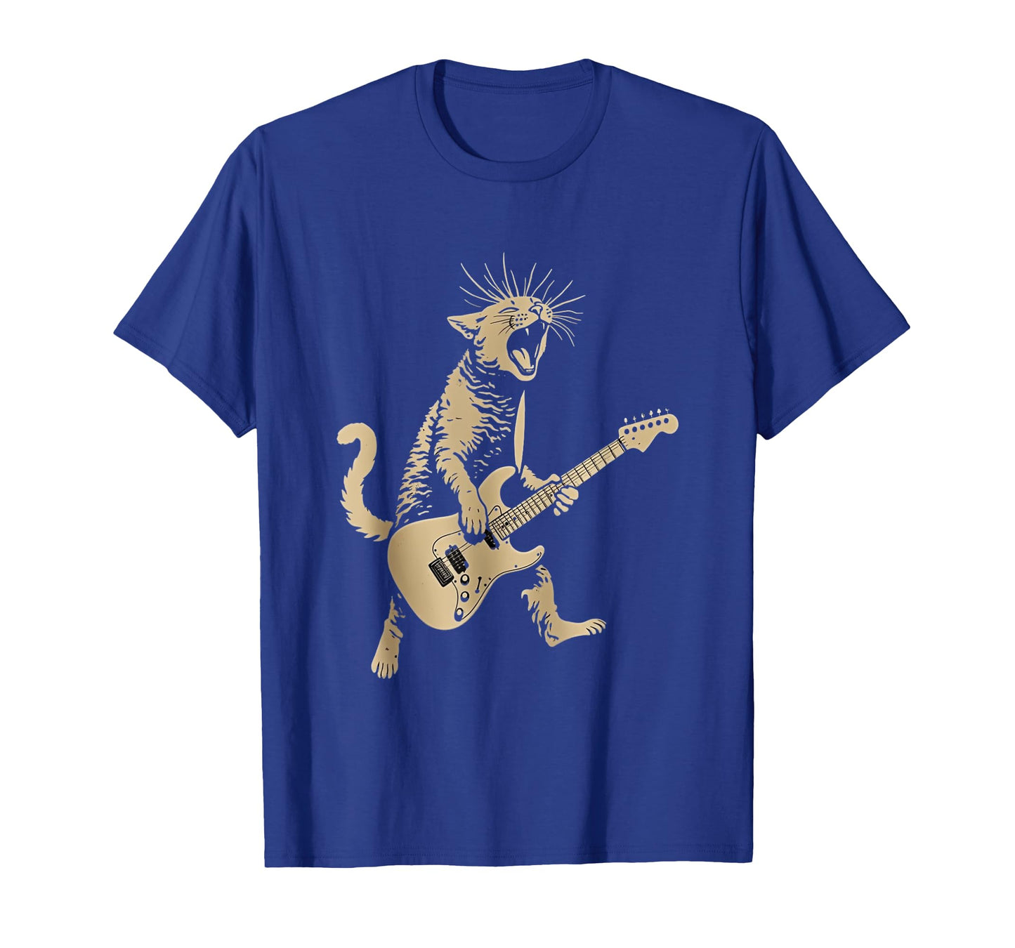 Cat Playing Guitar Rock Star Rock and Roll For Men Women Kid T-Shirt