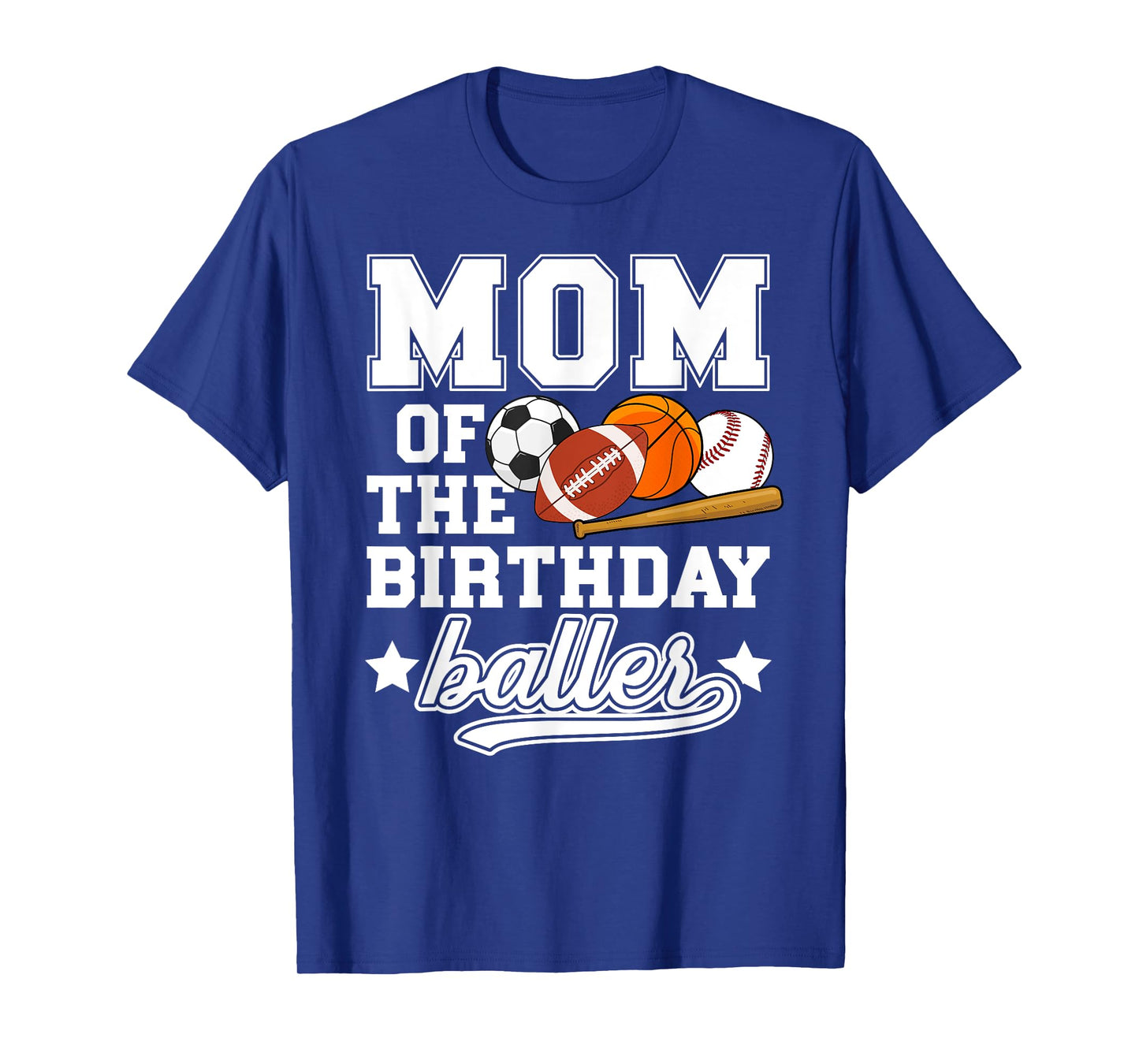 Sports Mom Of The Birthday Baller Sports Family Party T-Shirt