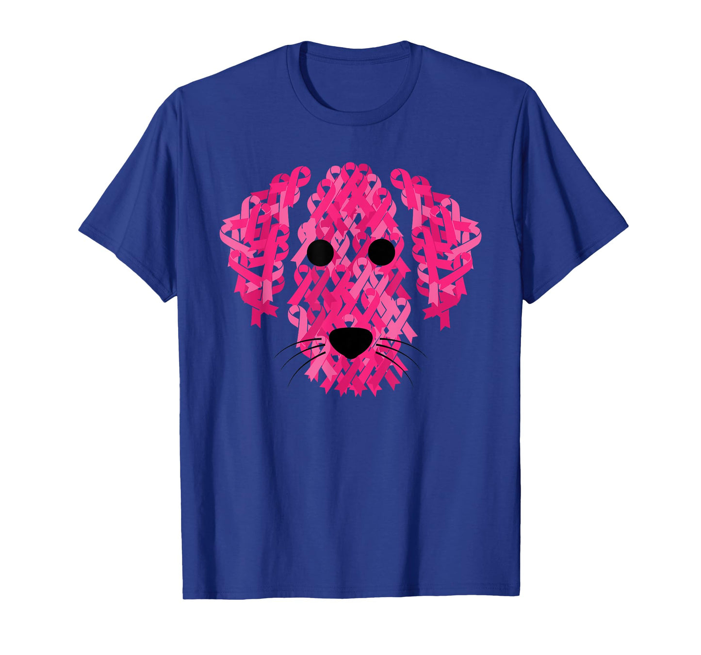 Pink Ribbon Dog Inspirational Breast Cancer Awareness Gift T-Shirt