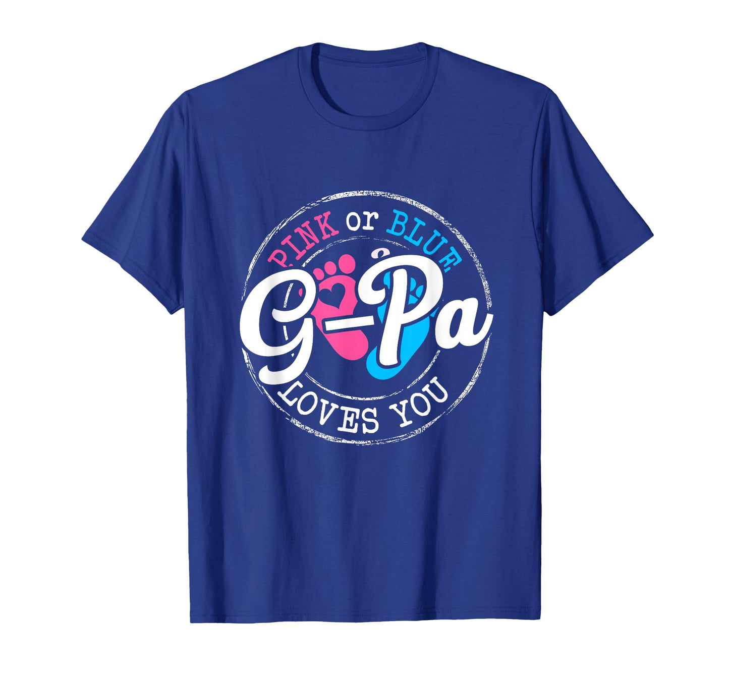 Pink or Blue G-Pa Loves You Gender Reveal Family T-Shirt