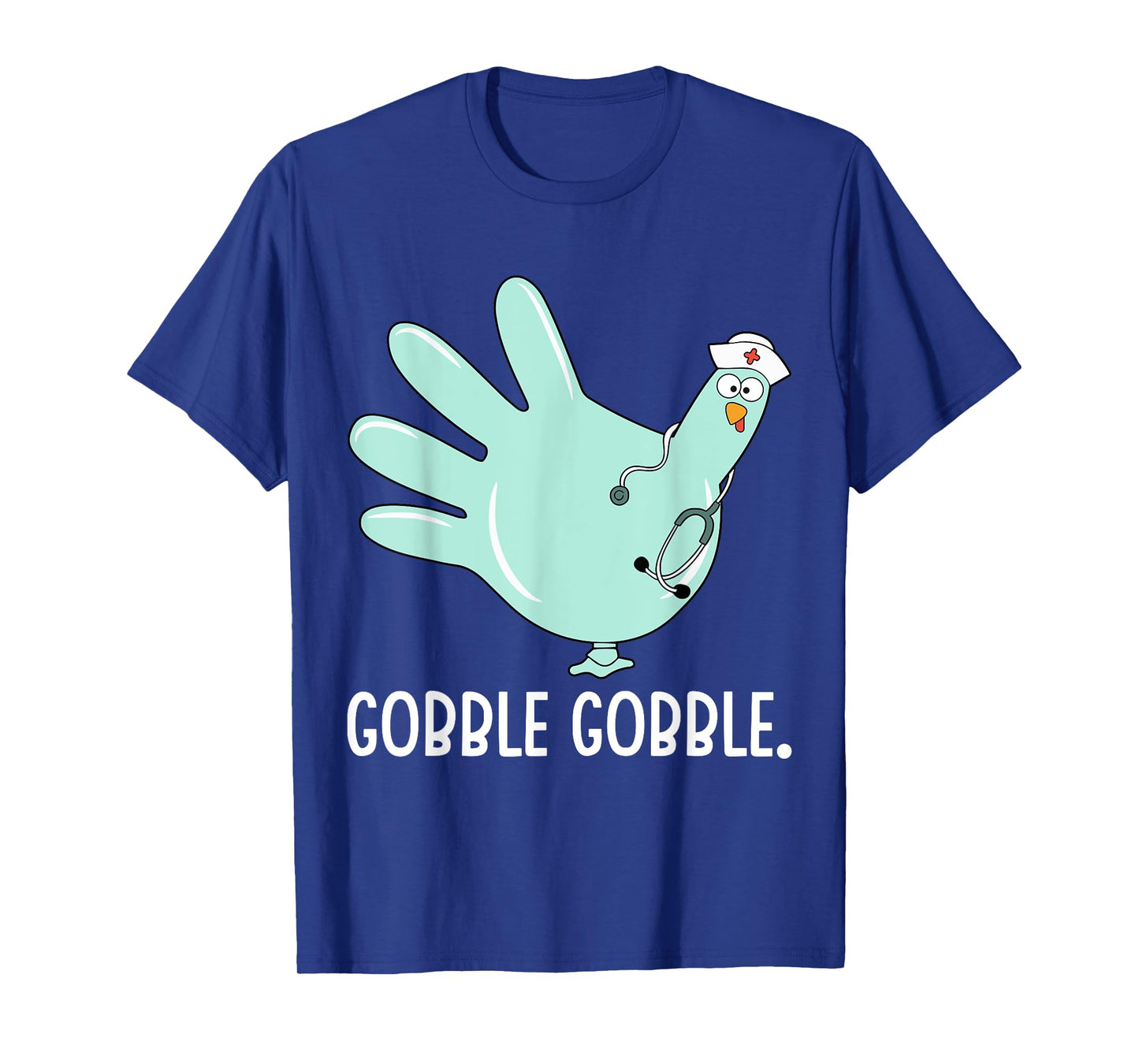 Turkey Scrubs Rubber Gloves Nurse Fall Nursing Thanksgiving T-Shirt