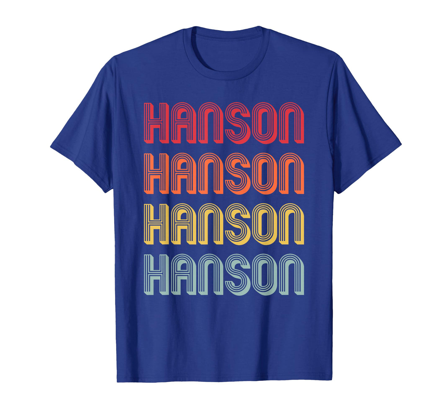 Customized Last Name Custom Family Christmas Team Hanson Gift Surname Funny Retro Vintage 80s Birthday Reunion T-Shirt