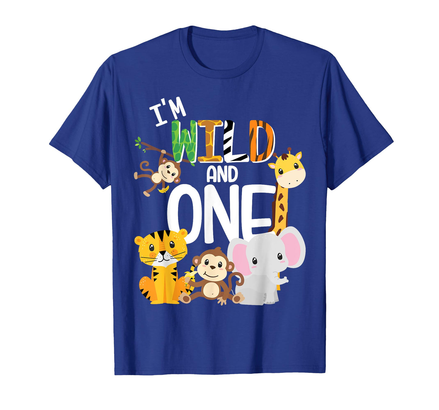 I'm Wild and One Zoo Theme Birthday Safari Jungle Animals T-Shirt
