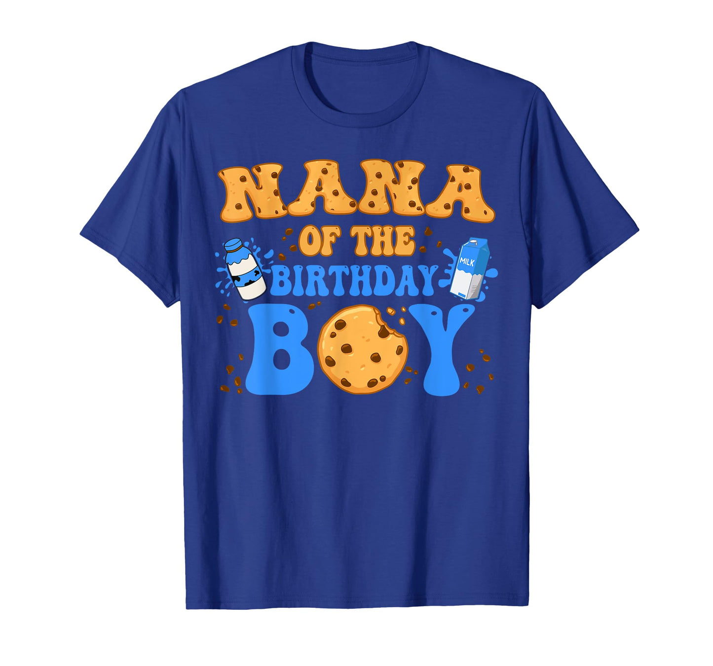 Nana Of The Birthday Boy Milk and Cookies Lover T-Shirt