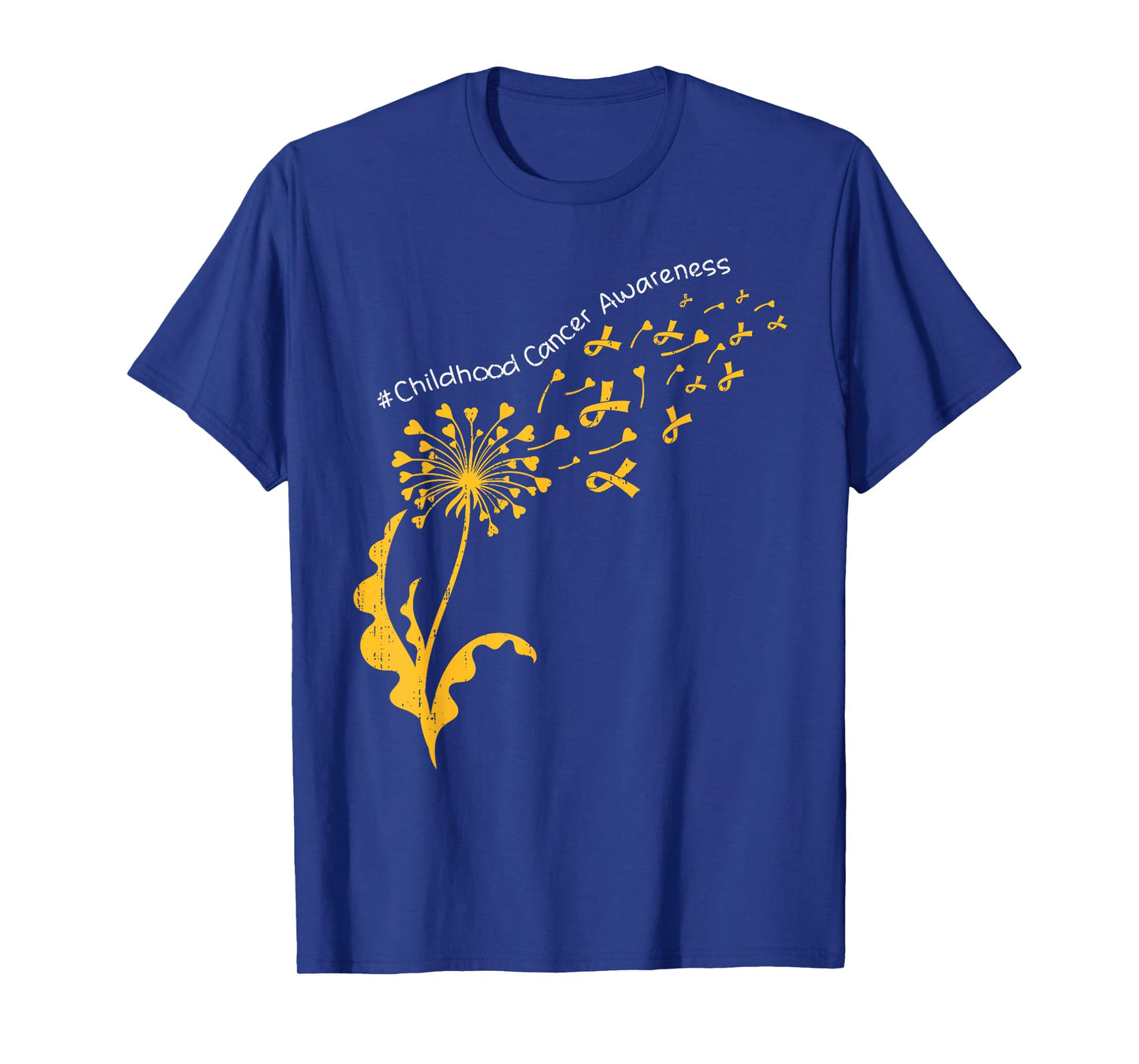 Dandelion Childhood Cancer Awareness Gold Ribbon Support T-Shirt