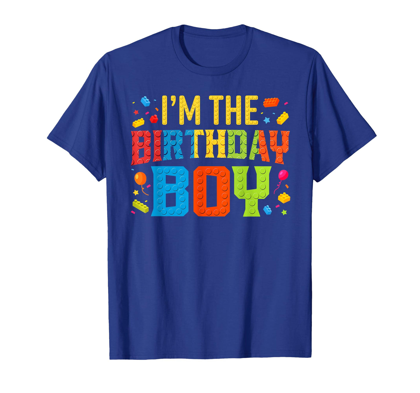 I'm The Birthday Boy Master Builder Building Blocks Kids T-Shirt
