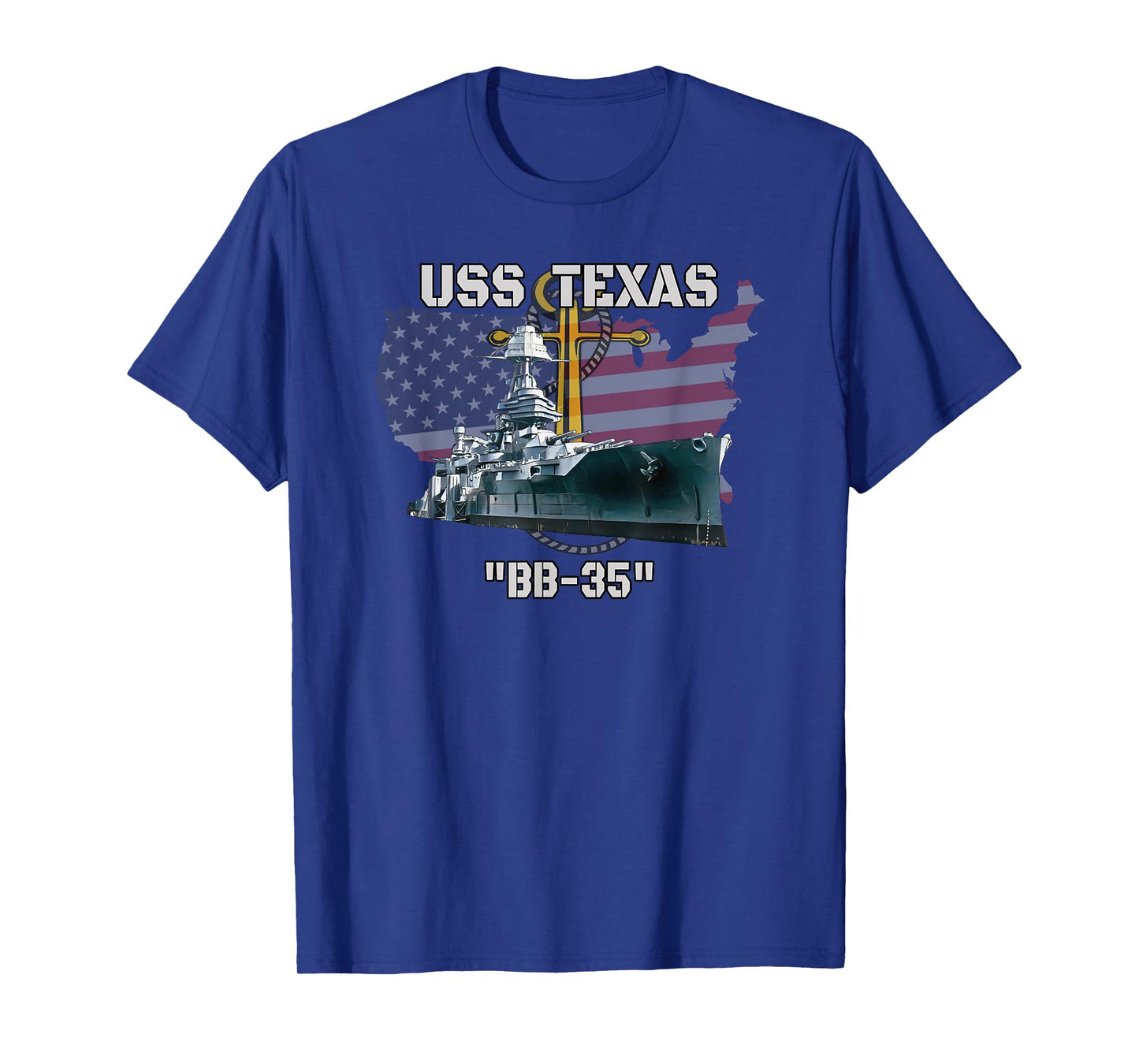 USS Texas BB-35 Battleship Veterans Warship Father Grandpa T-Shirt