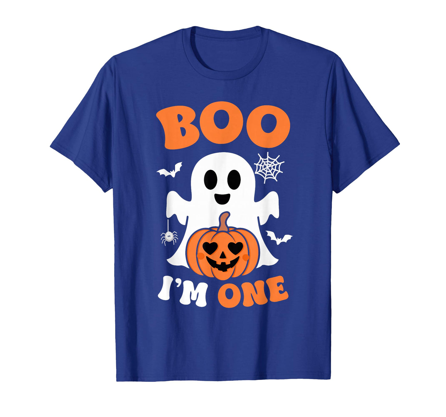 Ghost Boo I'm One Year 1st Birthday Boys Halloween Groovy T-Shirt