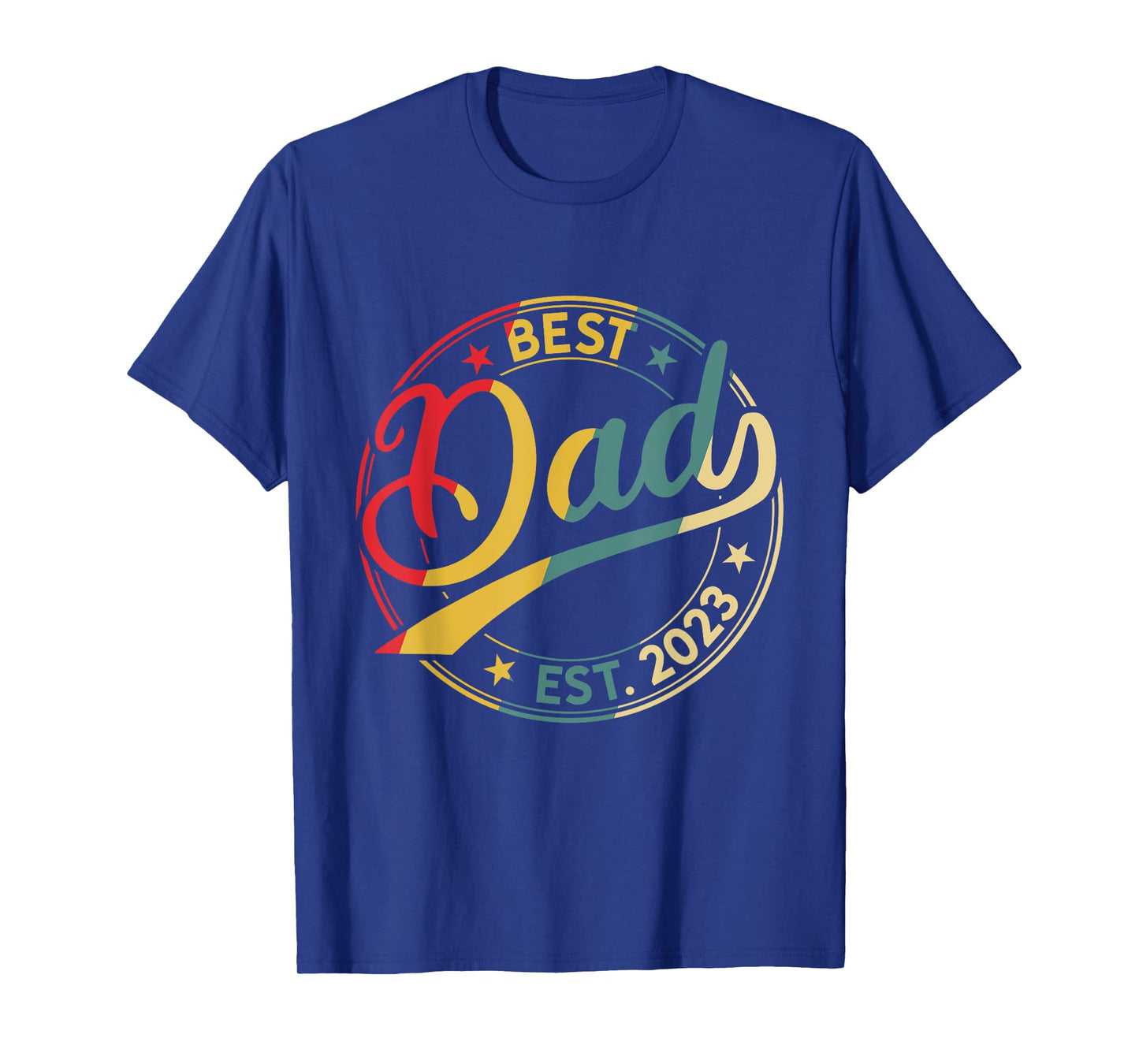 Men's Best Dad Est. 2023 Father since 2023 Retro Father 2023 T-Shirt