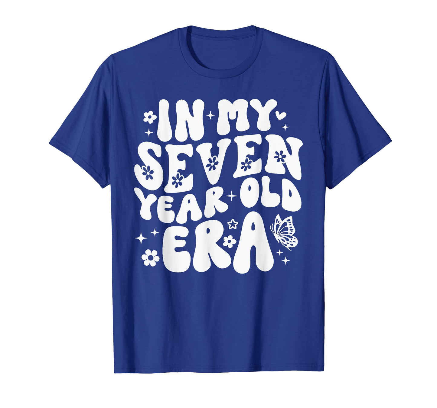 Groovy In My Seven Year Old Era Girl 7th Birthday 7 Yrs Old T-Shirt