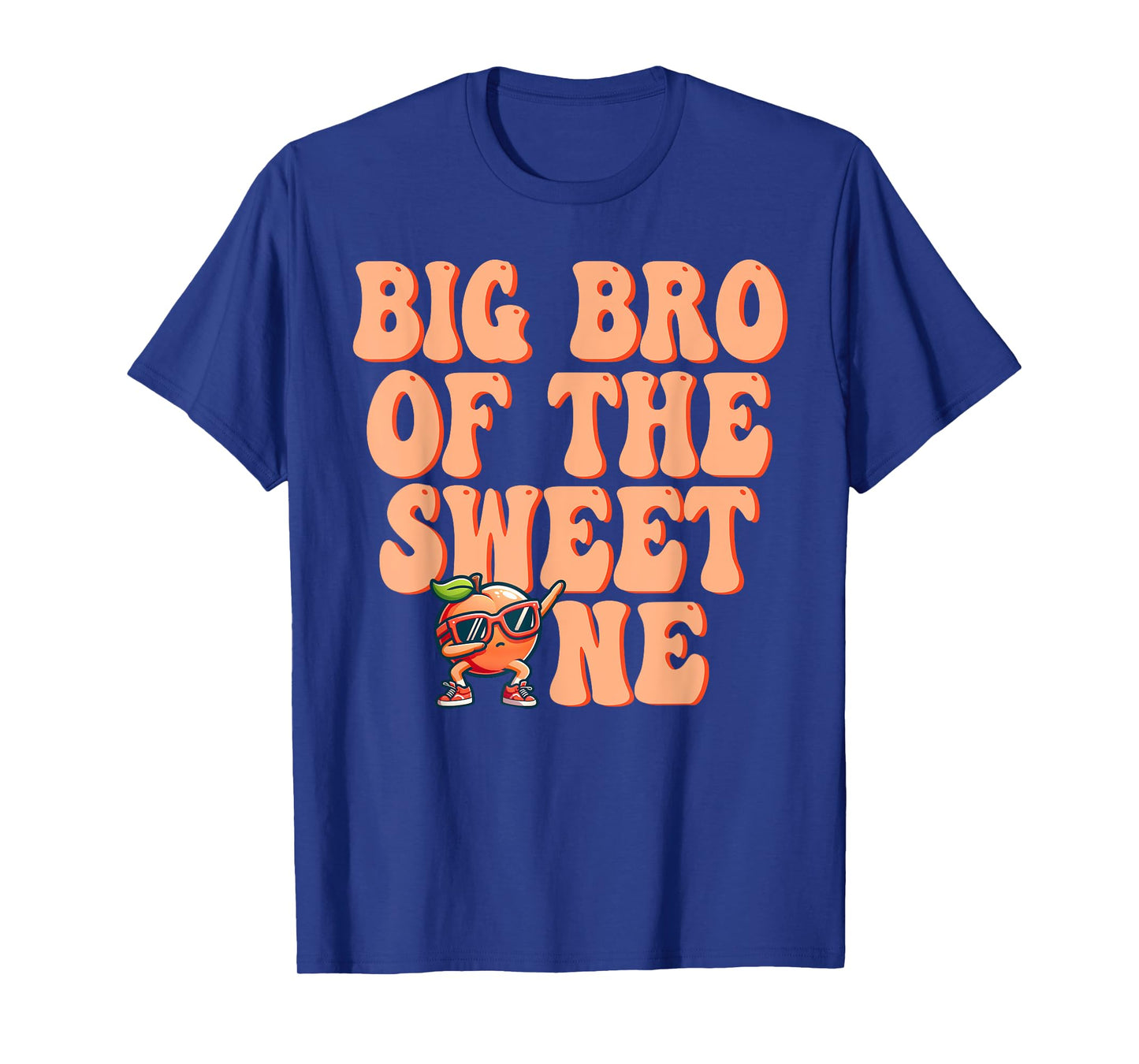 Big Brother of The Sweet One Peach 1st Birthday on Peach T-Shirt