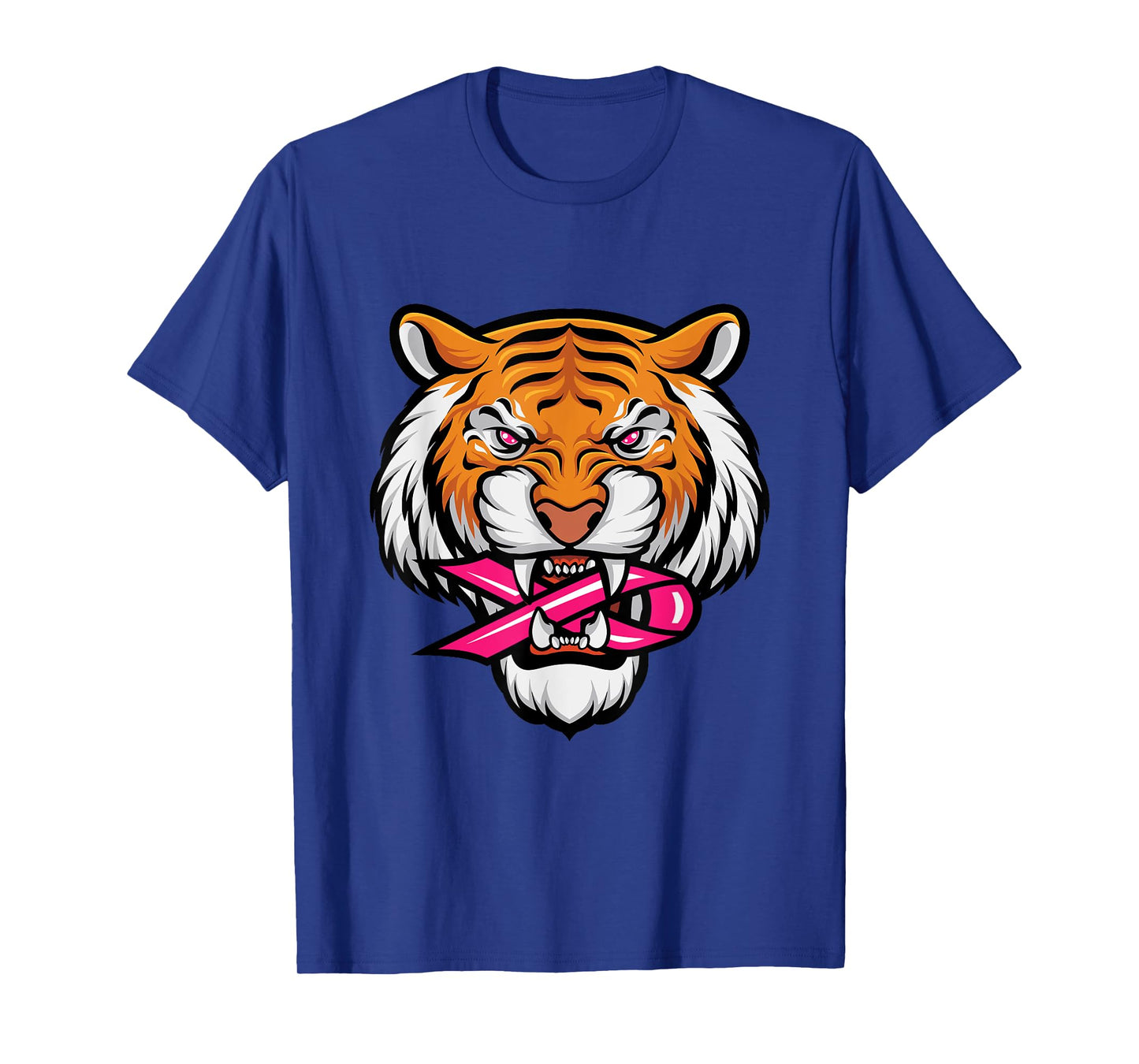 Tiger Pink Ribbon Breast Cancer Awareness Animal Warrior T-Shirt